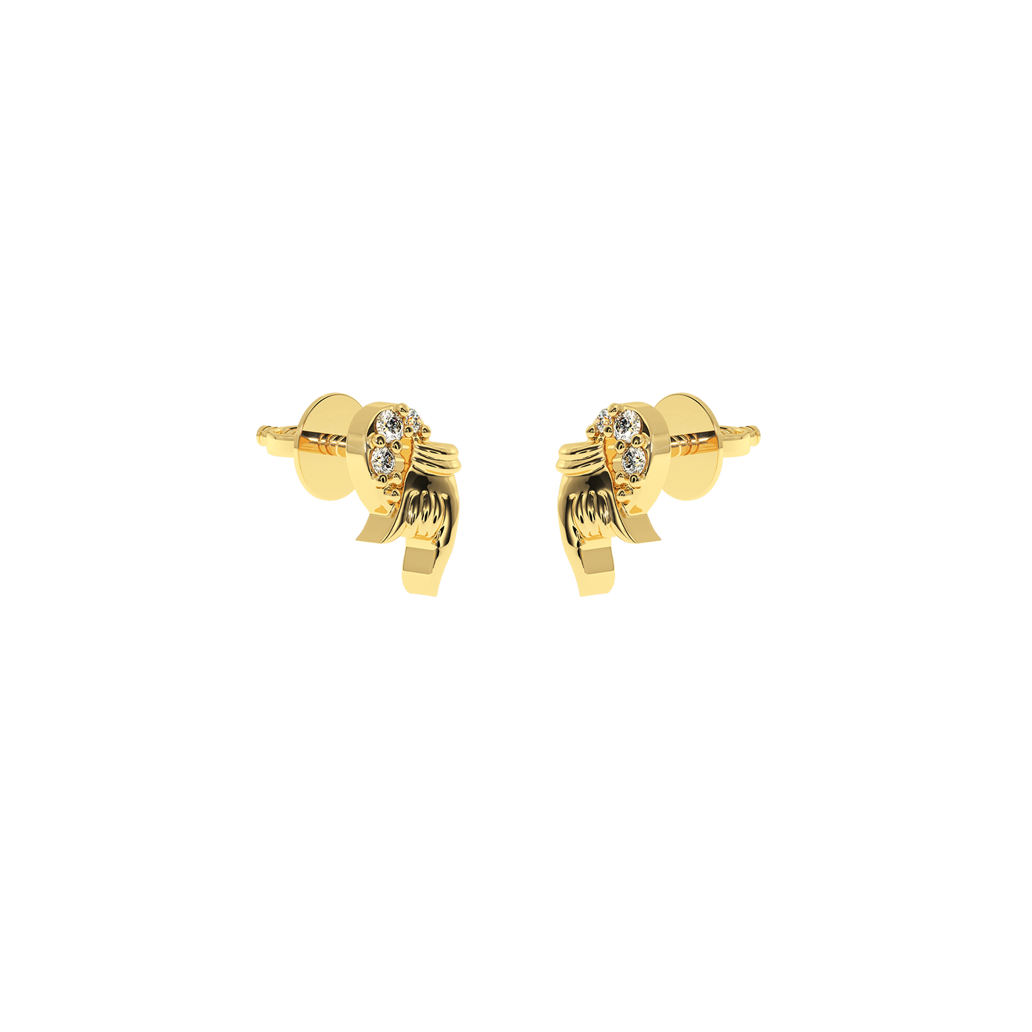 0.09ct Lab Diamond Hand Pose Studs | Symbolic & Stylish